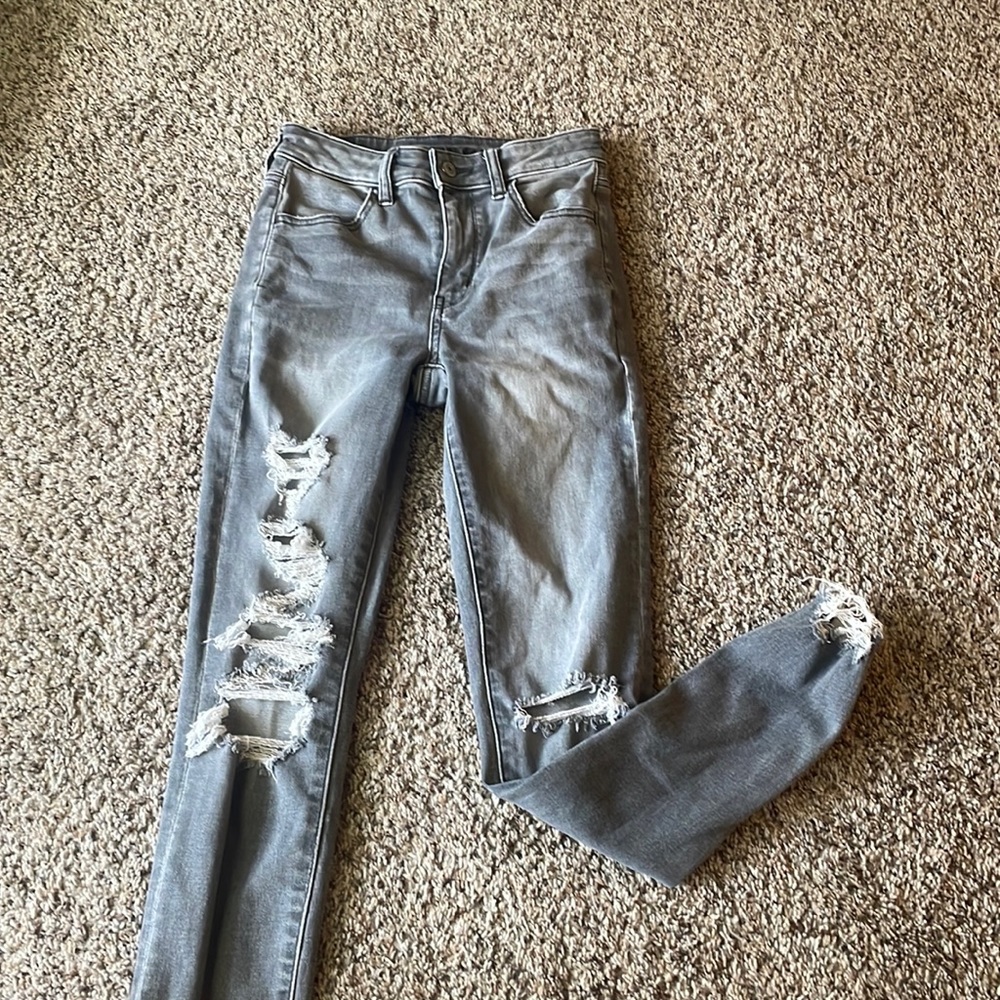 Gray American eagle jeans